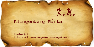 Klingenberg Márta névjegykártya