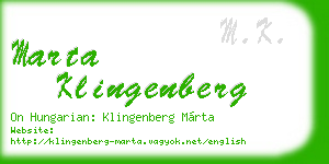 marta klingenberg business card